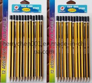 7 Inch Stripe Printing Tipped Pencil, Sky-043
